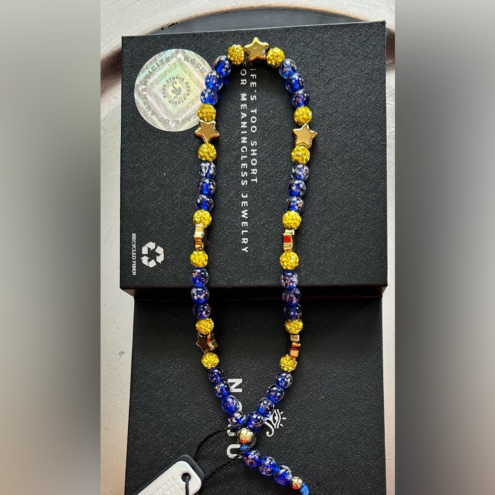 💙💙 NOGU Starry Night Blue x Gold Phone Charm Strap 💙💙